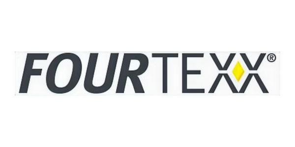 Logo von FOURTEXX mit stilisierten Buchstaben in Schwarz und einem gelben Diamant-Element.