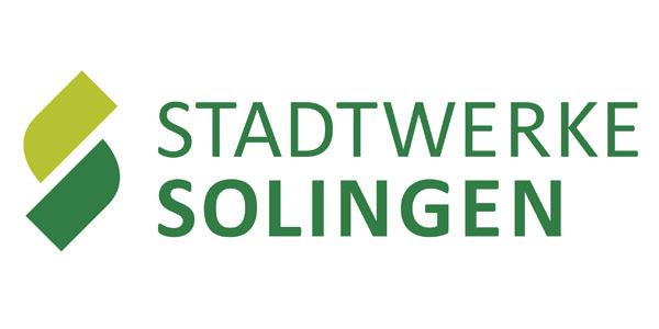 Logo der Stadtwerke Solingen mit grünem und gelbem Farbschema sowie der Schriftzug „STADTWERKE SOLINGEN“.