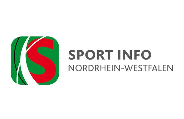 Logo von Sport Info Nordrhein-Westfalen mit grünem und rotem Design und dem Schriftzug „SPORT INFO NORDRHEIN-WESTFALEN“.